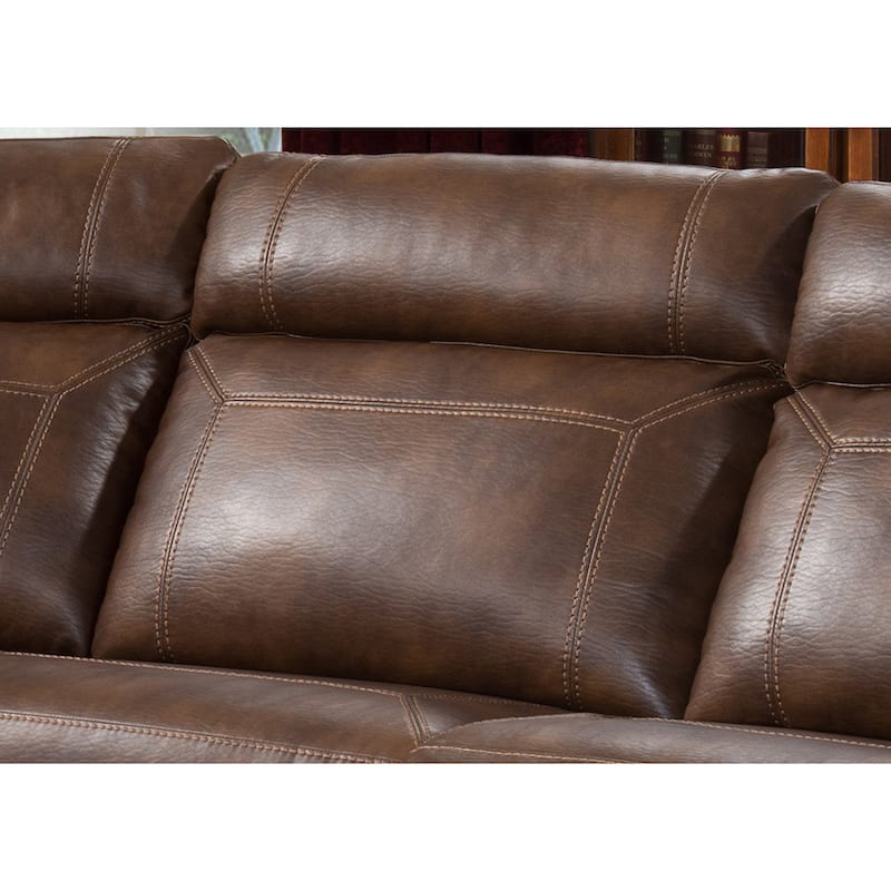 AC Pacific Clark Brown Polyester/Wood/Steel/Foam 6-piece Reclining Living Room Sectional Sofa Set