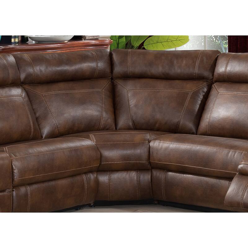 AC Pacific Clark Brown Polyester/Wood/Steel/Foam 6-piece Reclining Living Room Sectional Sofa Set