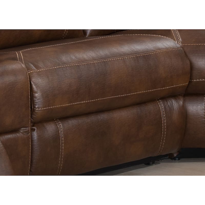 AC Pacific Clark Brown Polyester/Wood/Steel/Foam 6-piece Reclining Living Room Sectional Sofa Set