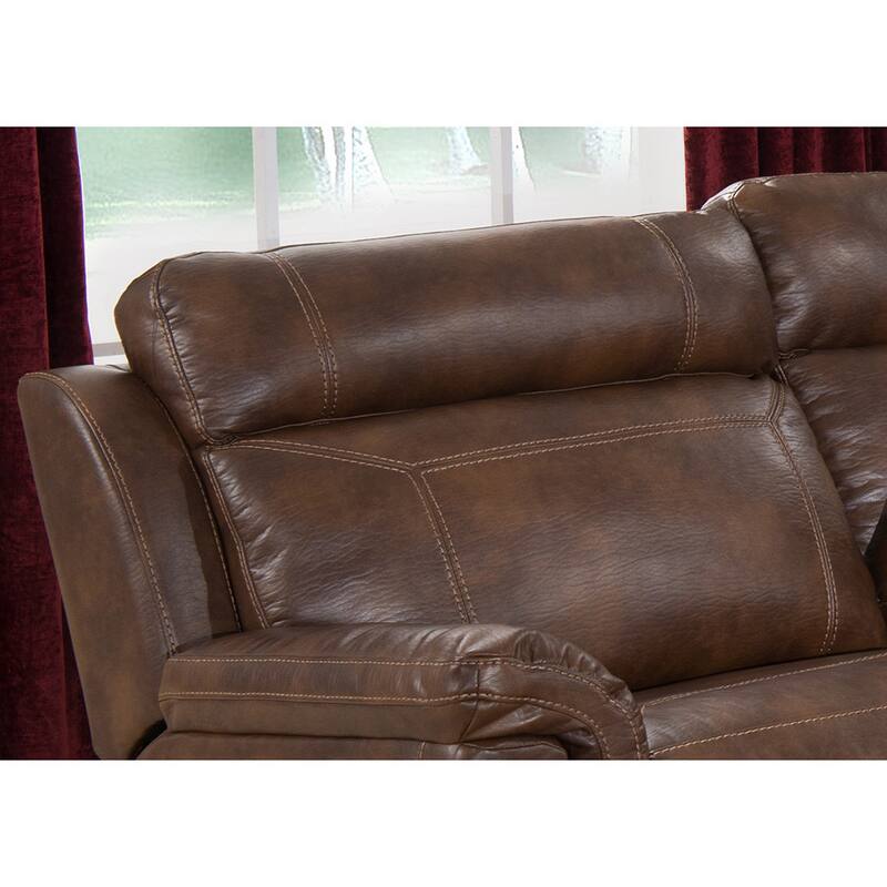 AC Pacific Clark Brown Polyester/Wood/Steel/Foam 6-piece Reclining Living Room Sectional Sofa Set