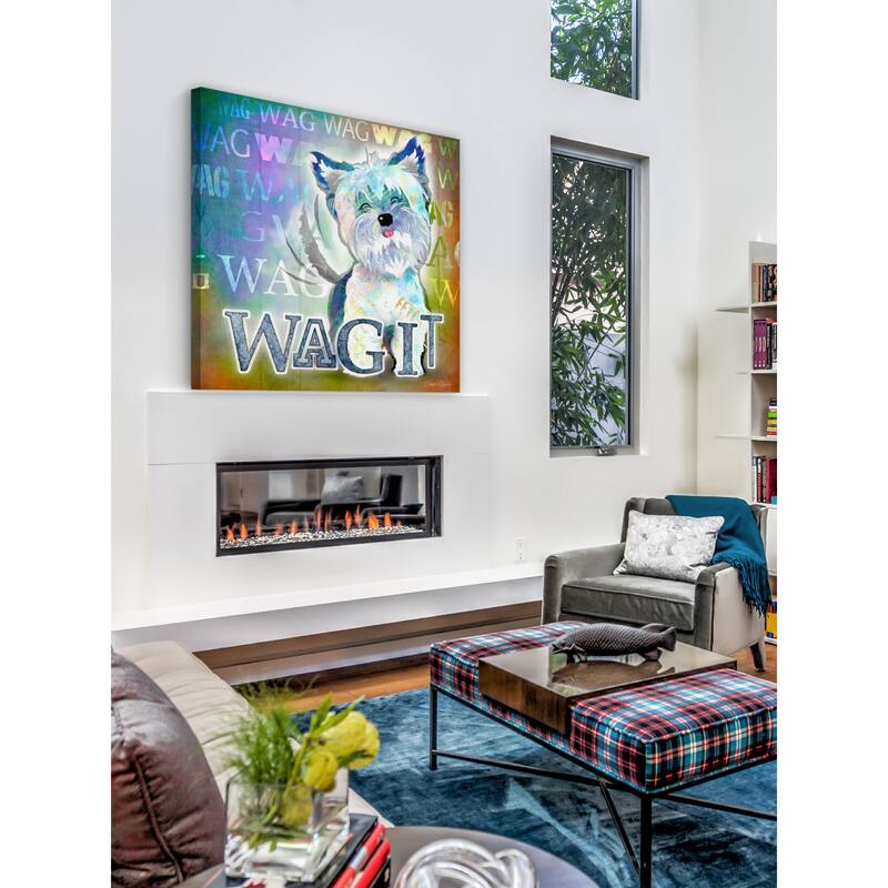 Marmont Hill - 'Wag It' by Connie Haley Painting Print on Wrapped Canvas - Multi-Color