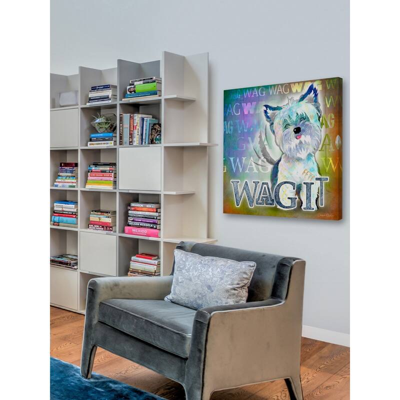 Marmont Hill - 'Wag It' by Connie Haley Painting Print on Wrapped Canvas - Multi-Color