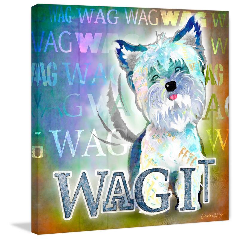 Marmont Hill - 'Wag It' by Connie Haley Painting Print on Wrapped Canvas - Multi-Color