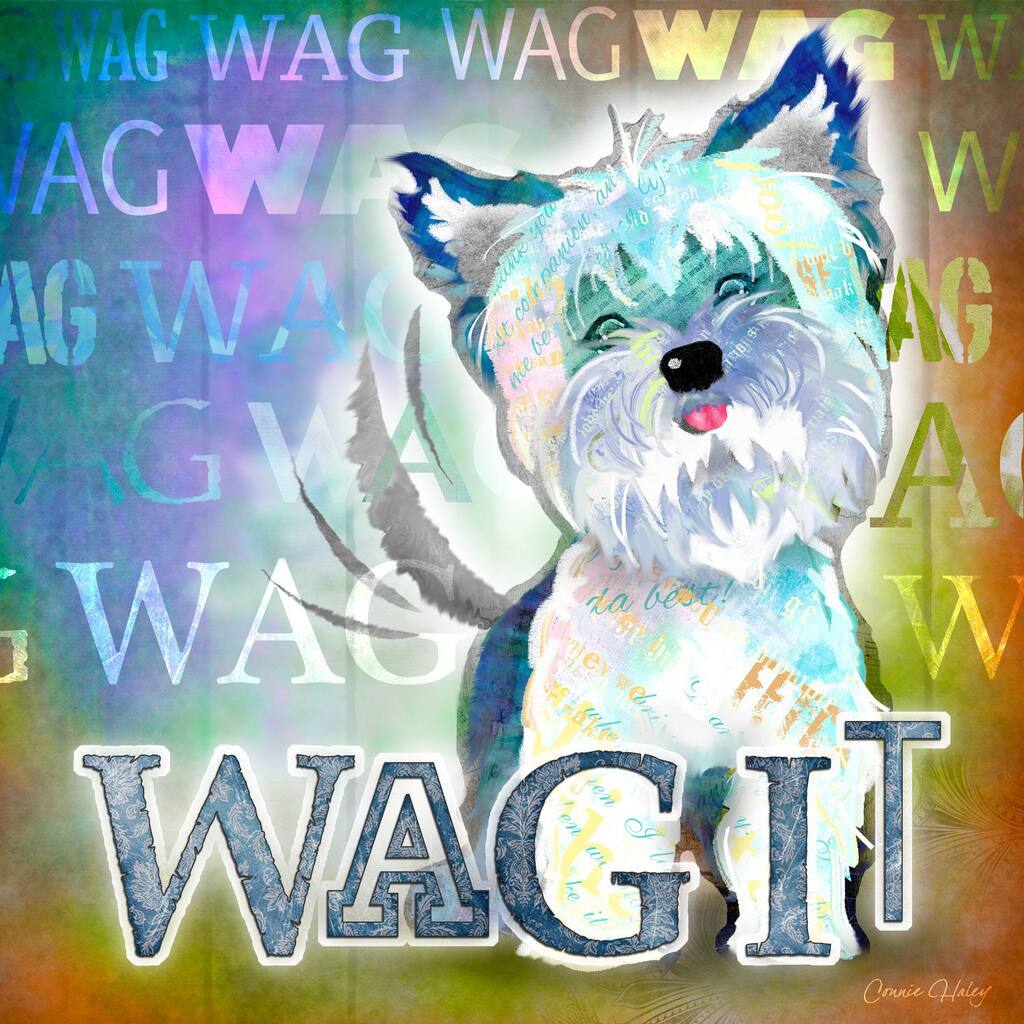 Marmont Hill - 'Wag It' by Connie Haley Painting Print on Wrapped Canvas - Multi-Color