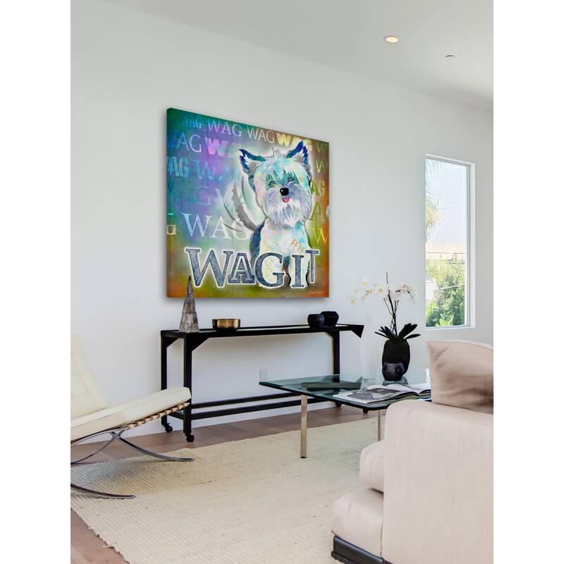 Marmont Hill - 'Wag It' by Connie Haley Painting Print on Wrapped Canvas - Multi-Color