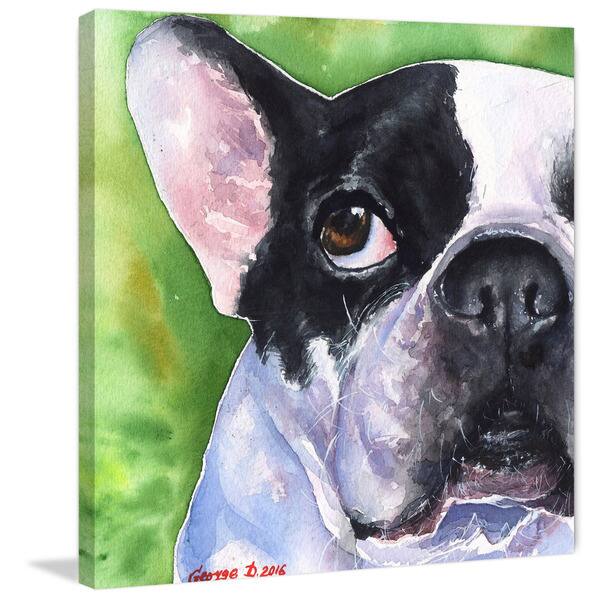 Shop Marmont Hill Handmade French Bulldog Print On Wrapped
