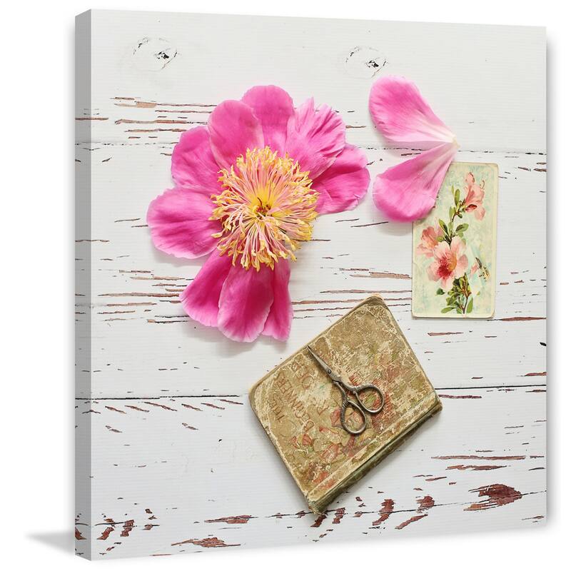 Marmont Hill - 'Peony Still Life' by Sylvia Cook Painting Print on Wrapped Canvas - Multi-Color