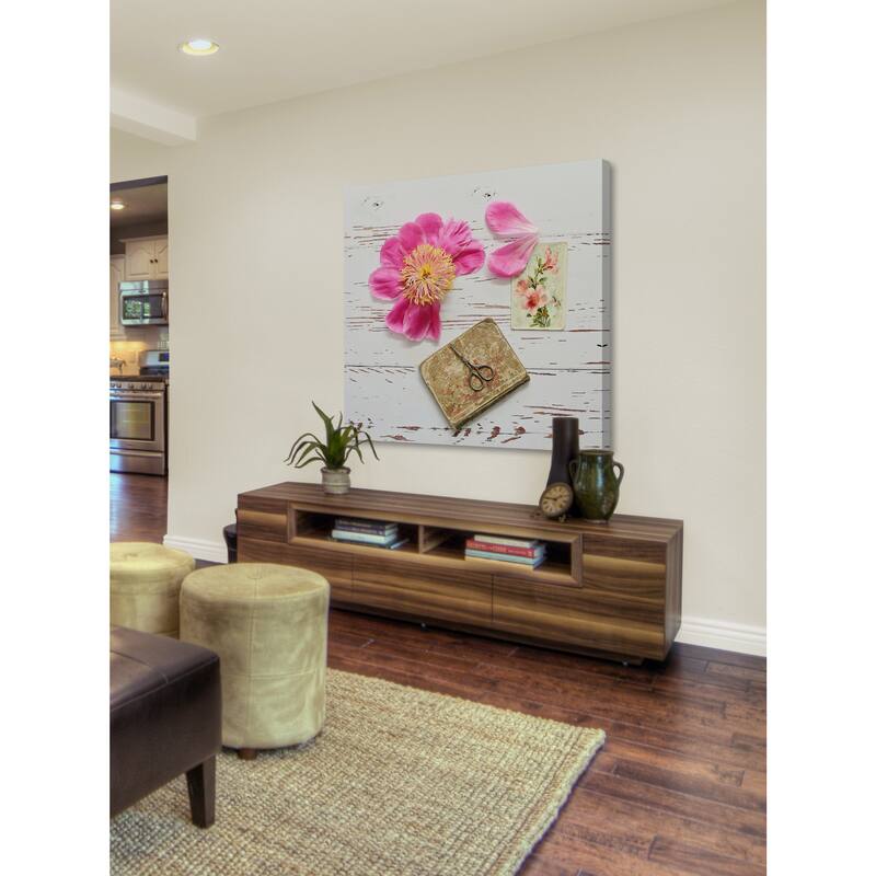 Marmont Hill - 'Peony Still Life' by Sylvia Cook Painting Print on Wrapped Canvas - Multi-Color