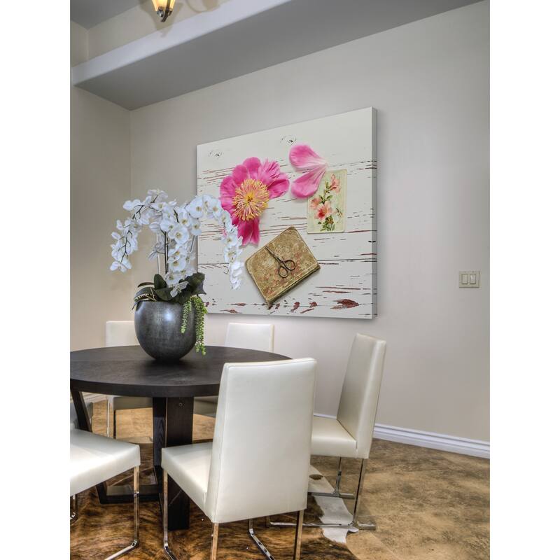 Marmont Hill - 'Peony Still Life' by Sylvia Cook Painting Print on Wrapped Canvas - Multi-Color