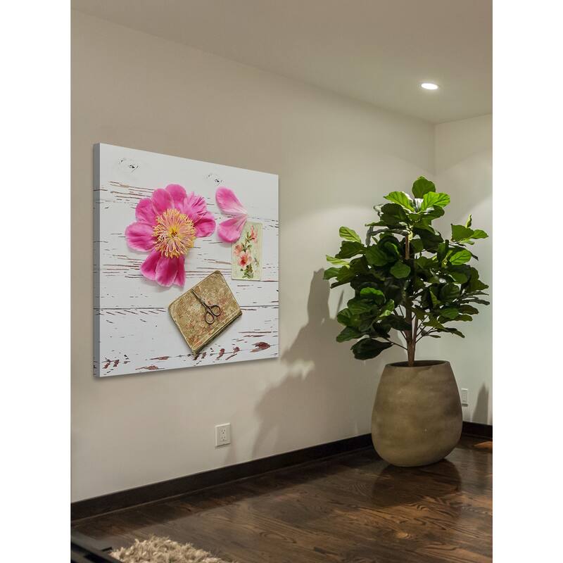 Marmont Hill - 'Peony Still Life' by Sylvia Cook Painting Print on Wrapped Canvas - Multi-Color