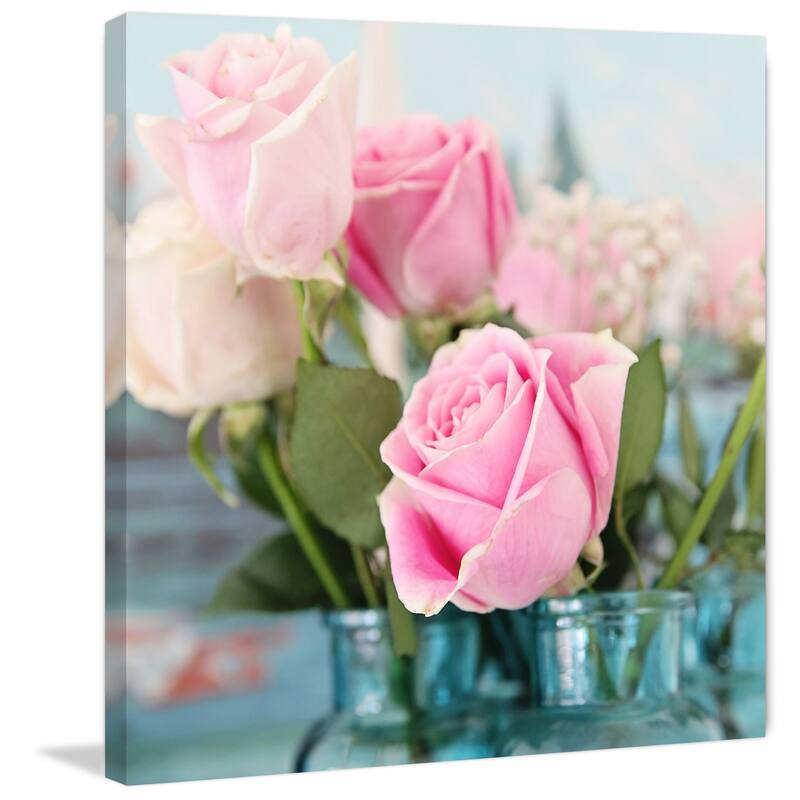 Marmont Hill - 'Pink Roses' by Sylvia Cook Painting Print on Wrapped Canvas - Multi-Color