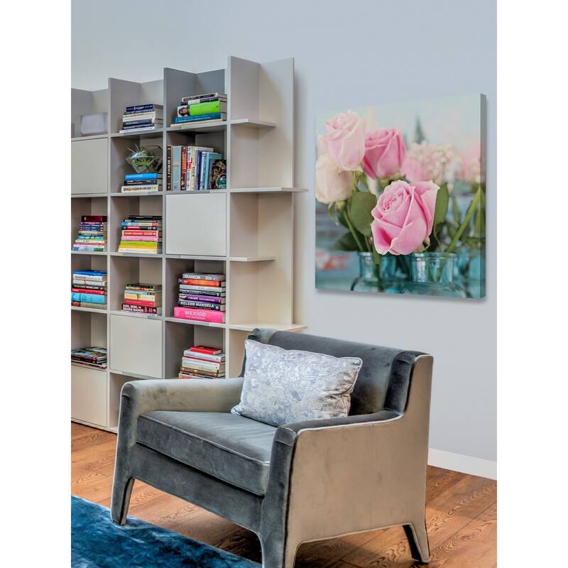 Marmont Hill - 'Pink Roses' by Sylvia Cook Painting Print on Wrapped Canvas - Multi-Color