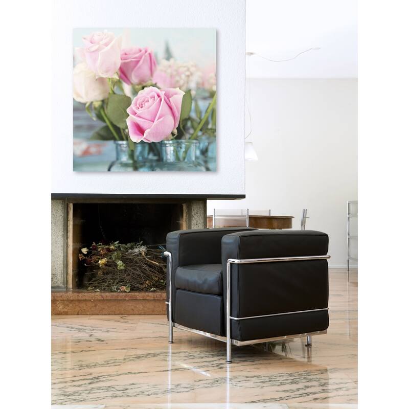 Marmont Hill - 'Pink Roses' by Sylvia Cook Painting Print on Wrapped Canvas - Multi-Color