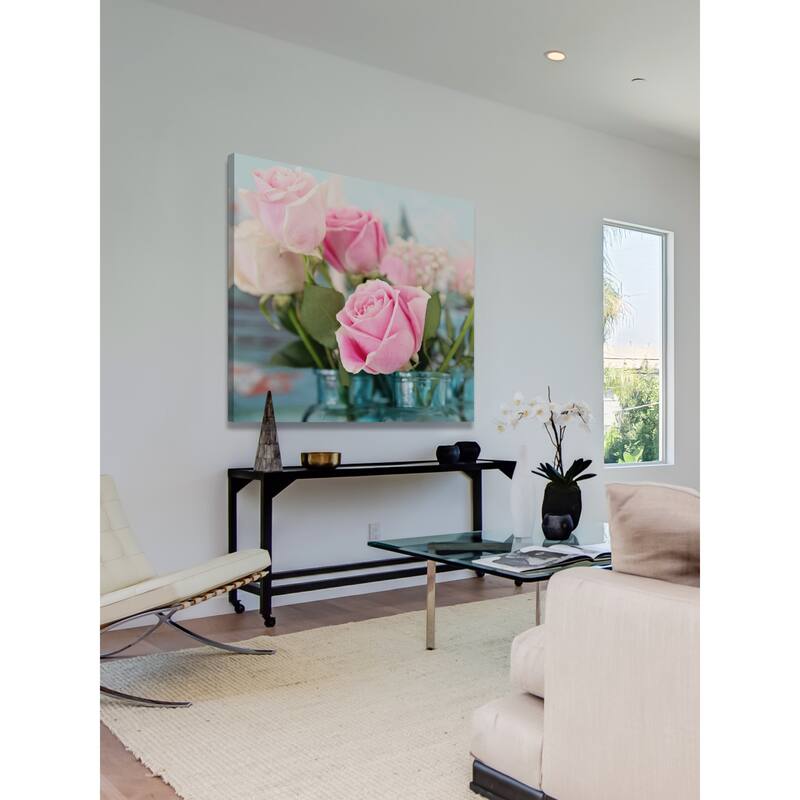 Marmont Hill - 'Pink Roses' by Sylvia Cook Painting Print on Wrapped Canvas - Multi-Color