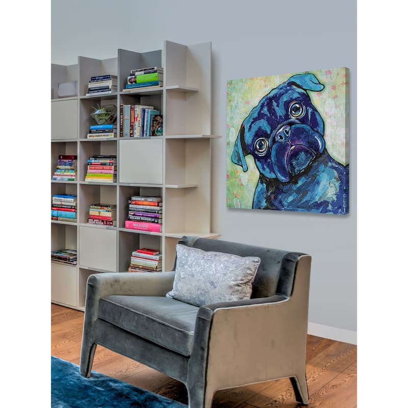 Marmont Hill - 'Black Pug II' Painting Print on Wrapped Canvas - Multi-Color