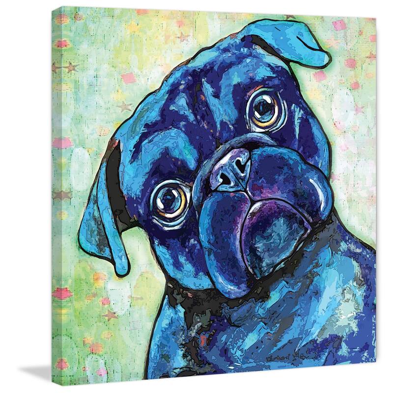 Marmont Hill - 'Black Pug II' Painting Print on Wrapped Canvas - Multi-Color