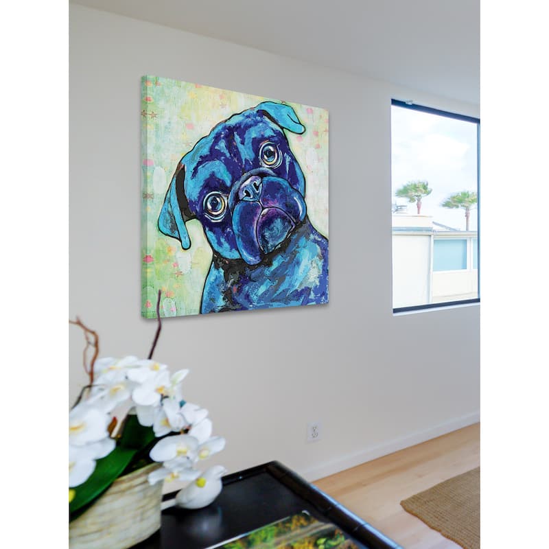 Marmont Hill - 'Black Pug II' Painting Print on Wrapped Canvas - Multi-Color