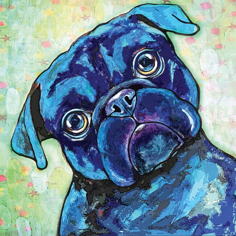 Marmont Hill - 'Black Pug II' Painting Print on Wrapped Canvas - Multi-Color