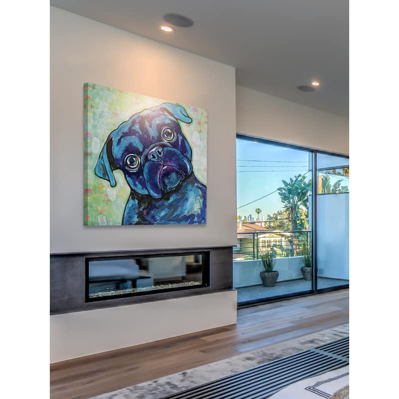 Marmont Hill - 'Black Pug II' Painting Print on Wrapped Canvas - Multi-Color