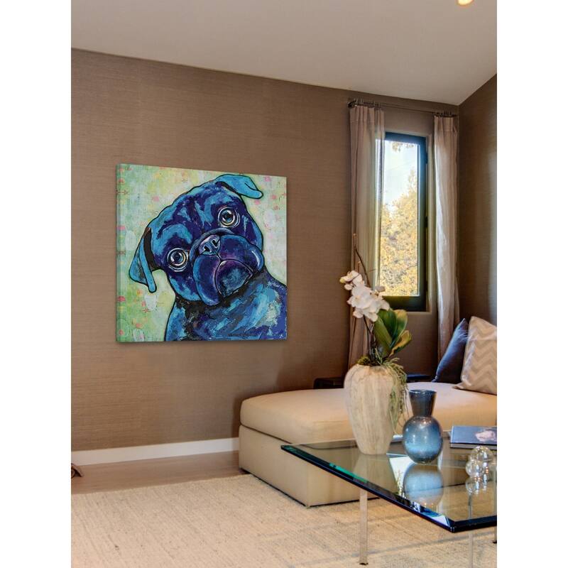 Marmont Hill - 'Black Pug II' Painting Print on Wrapped Canvas - Multi-Color