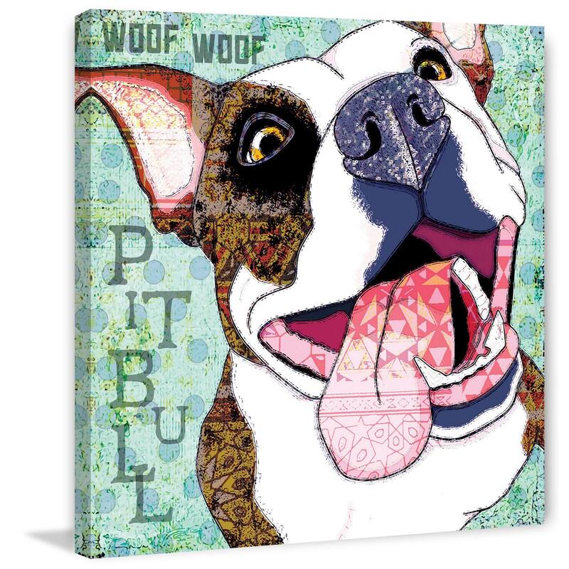 Marmont Hill - 'Pitbull Pop Art' Painting Print on Wrapped Canvas - Multi-Color