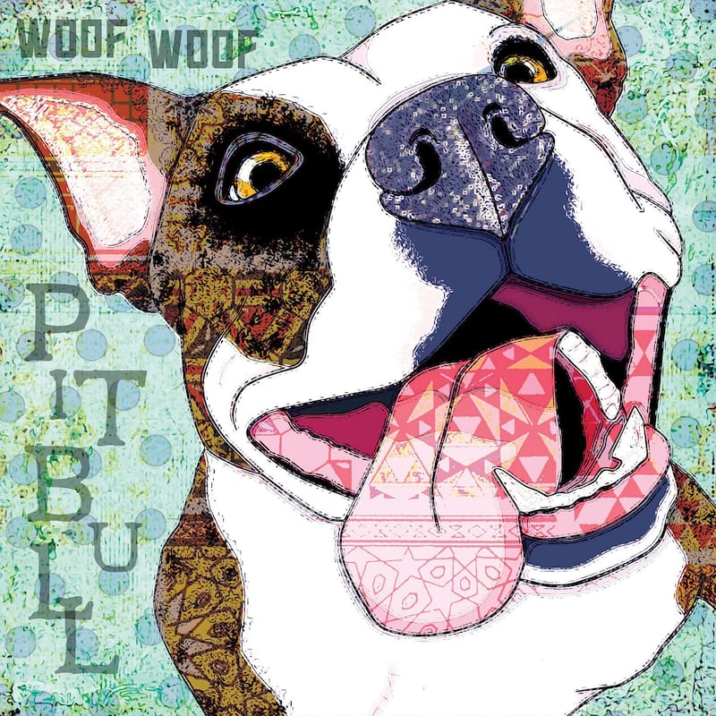 Marmont Hill - 'Pitbull Pop Art' Painting Print on Wrapped Canvas - Multi-Color