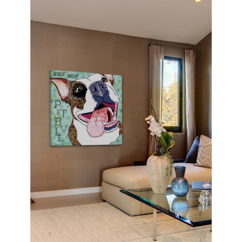 Marmont Hill - 'Pitbull Pop Art' Painting Print on Wrapped Canvas - Multi-Color