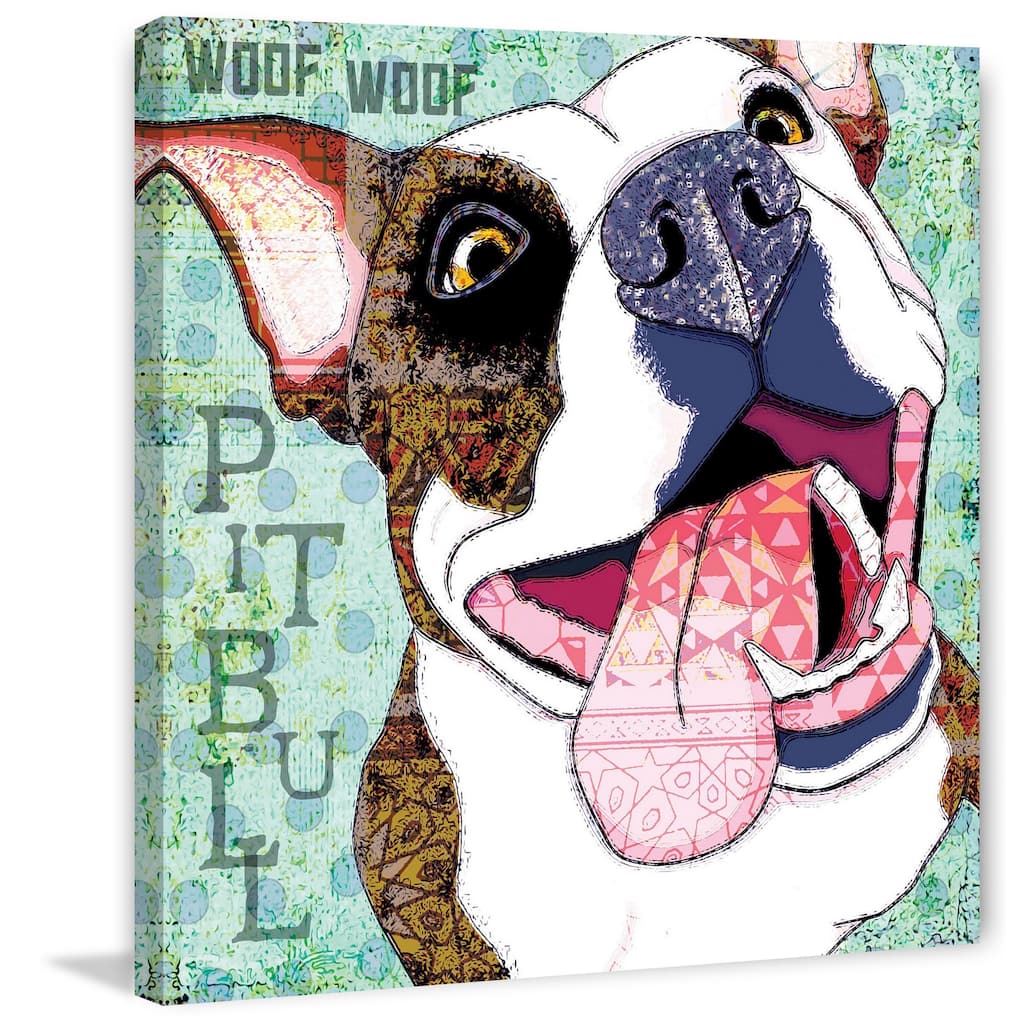 Marmont Hill - 'Pitbull Pop Art' Painting Print on Wrapped Canvas - Multi-Color