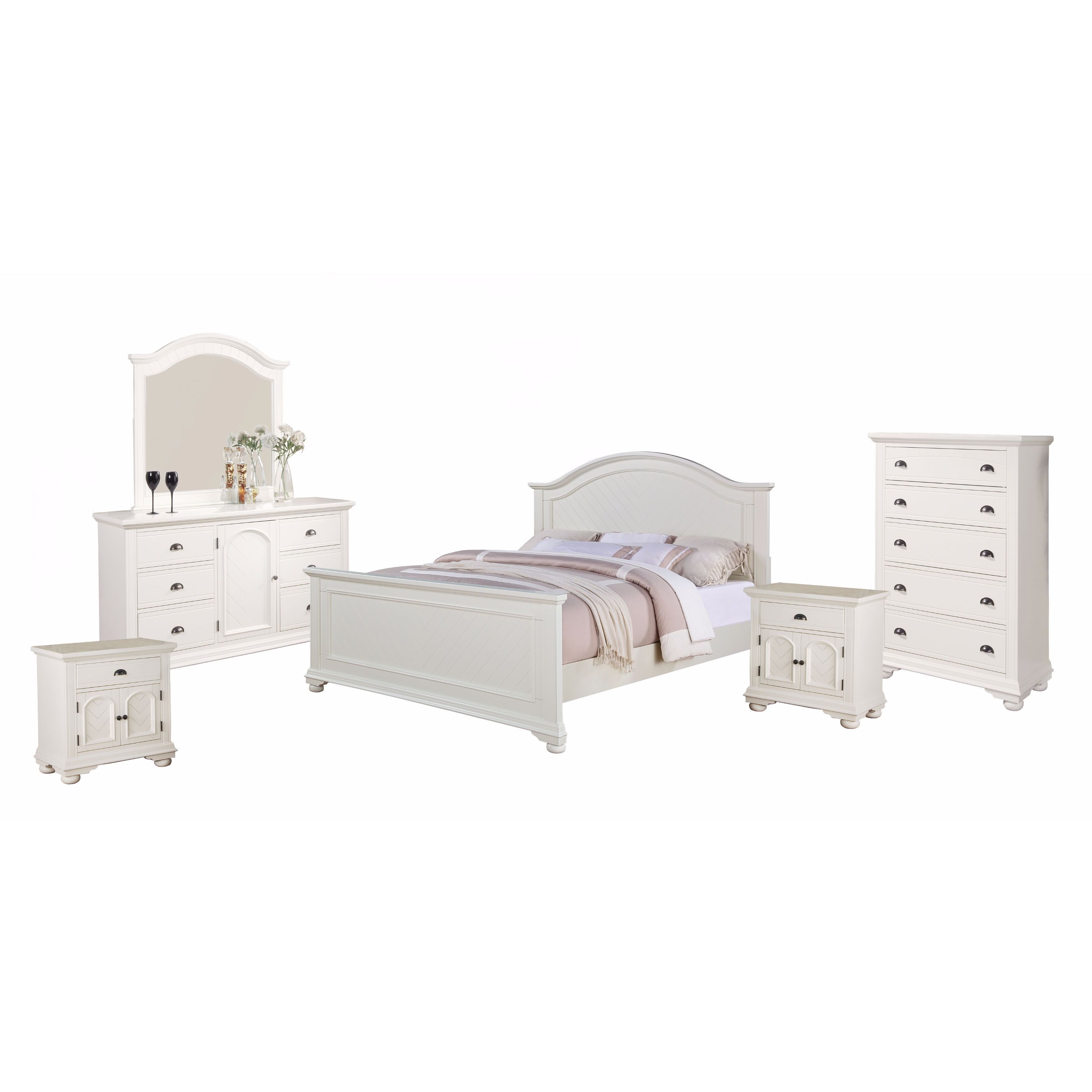 Picket House Furnishings Addison White King Panel 6pc Bedroom Set Overstock 12819449