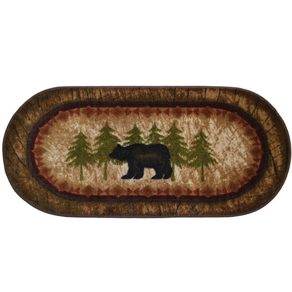 Red and Tan Bear Extra Large Bath Mat - Adirondack Country Store