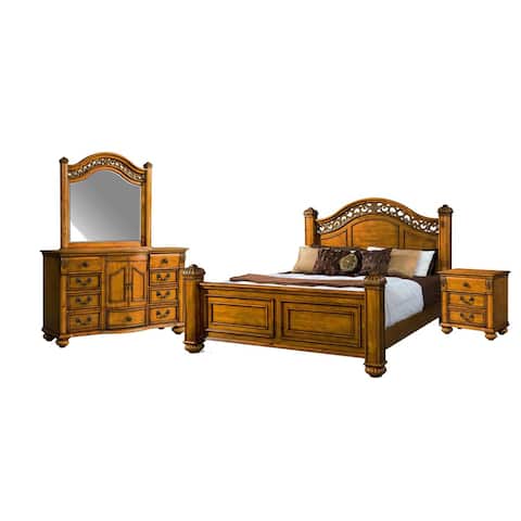 Picket House Furnishings Barrow Queen Poster 4PC Bedroom Set