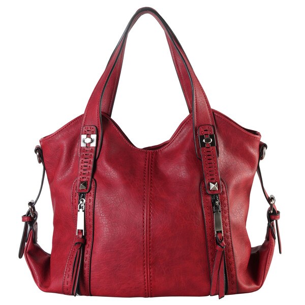 Shop Diophy Faux Leather Double Front Pockets Hobo Handbag - Free ...