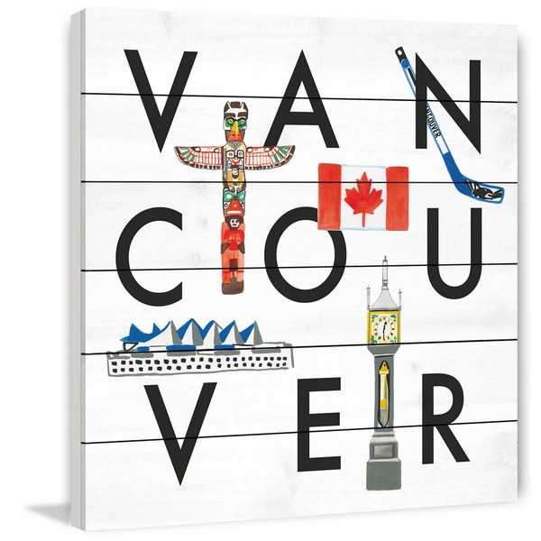 Marmont Hill - Handmade Vancouver Square Painting Print on White Wood