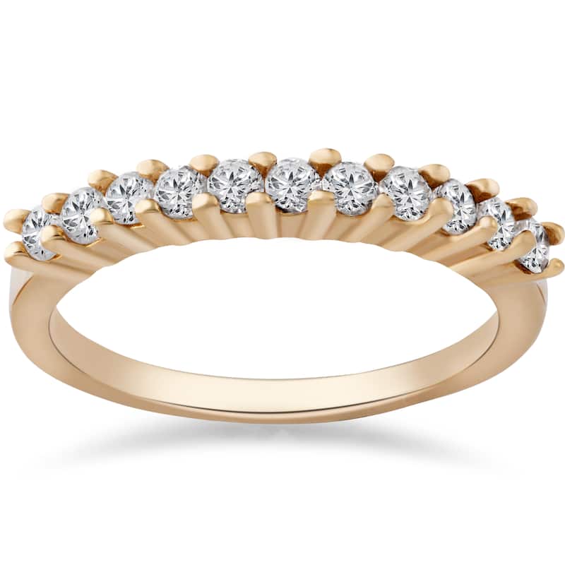 14k Yellow Gold 1/2 ct TDW Diamond Wedding Ring Anniversary - White I-J - 4