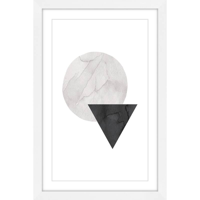 Marmont Hill - 'Circle Triangle' by Diana Alcala Framed Painting Print - Multi-Color