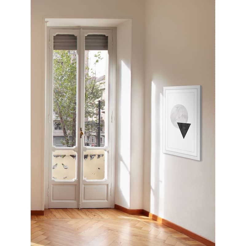 Marmont Hill - 'Circle Triangle' by Diana Alcala Framed Painting Print - Multi-Color