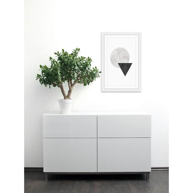 Marmont Hill - 'Circle Triangle' by Diana Alcala Framed Painting Print - Multi-Color