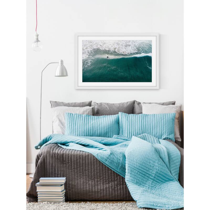 Marmont Hill - 'Catch that Wave' by Karolis Janulis Framed Painting Print - Multi-Color