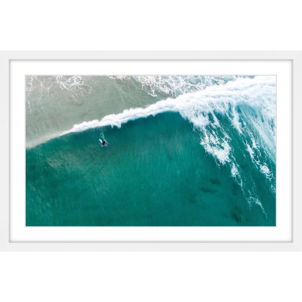 Marmont Hill - 'Riding the Wave' by Karolis Janulis Framed Painting Print - Multi-Color
