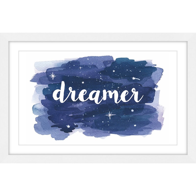 Marmont Hill - 'Dreamer Galaxy Wash' by Molly Rosner Framed Painting Print - Multi-Color