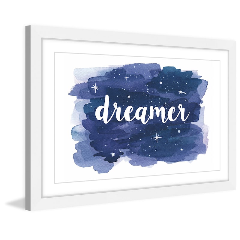 Marmont Hill - 'Dreamer Galaxy Wash' by Molly Rosner Framed Painting Print - Multi-Color