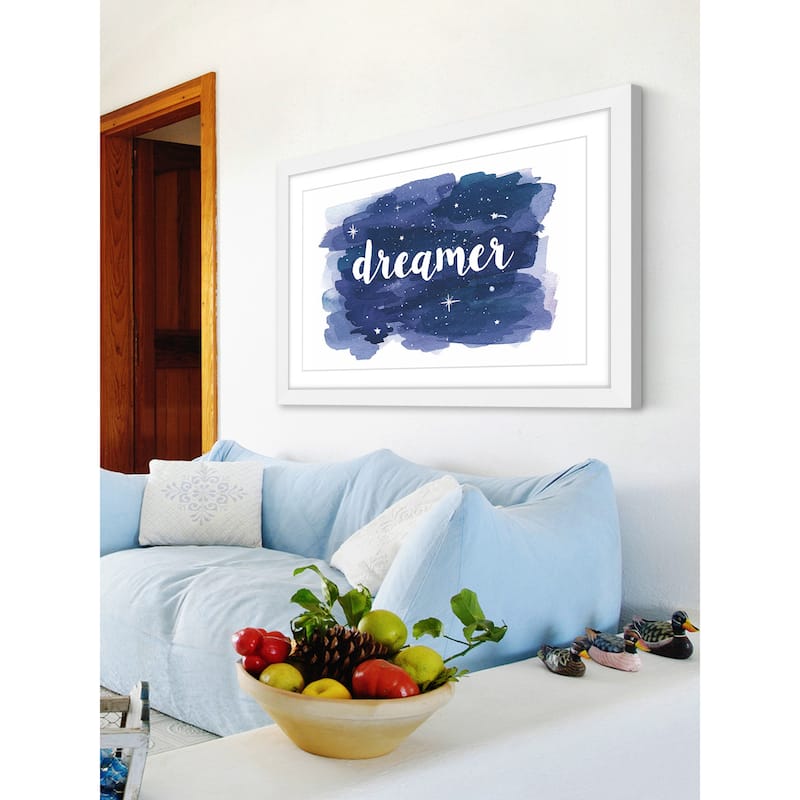 Marmont Hill - 'Dreamer Galaxy Wash' by Molly Rosner Framed Painting Print - Multi-Color