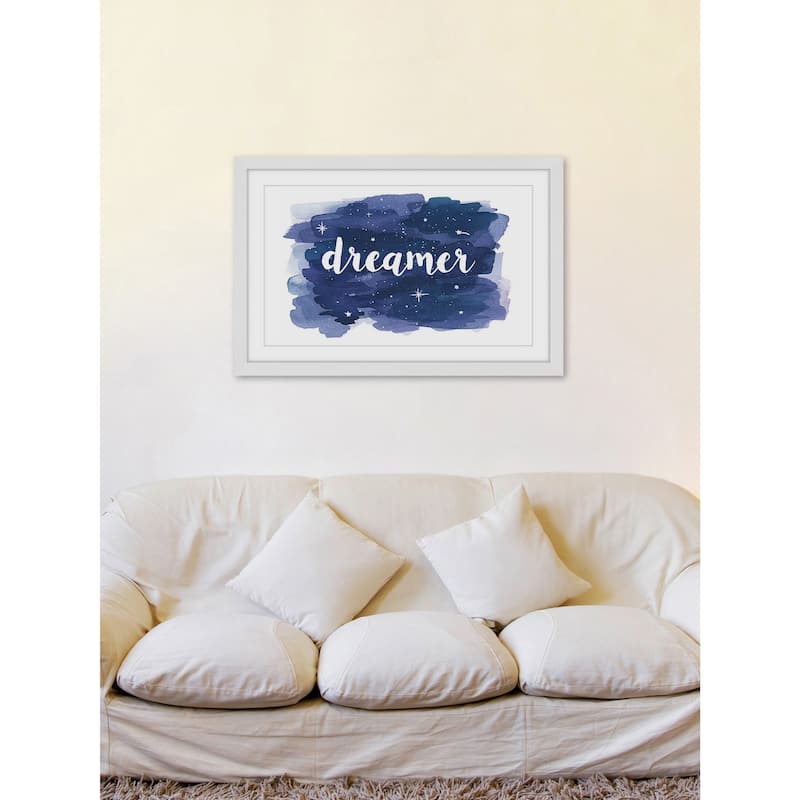 Marmont Hill - 'Dreamer Galaxy Wash' by Molly Rosner Framed Painting Print - Multi-Color