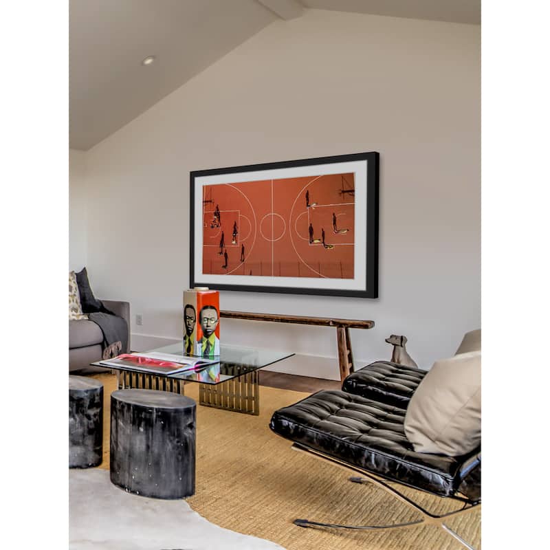 Marmont Hill - 'Basketball Court' by Karolis Janulis Framed Painting Print - Multi-Color