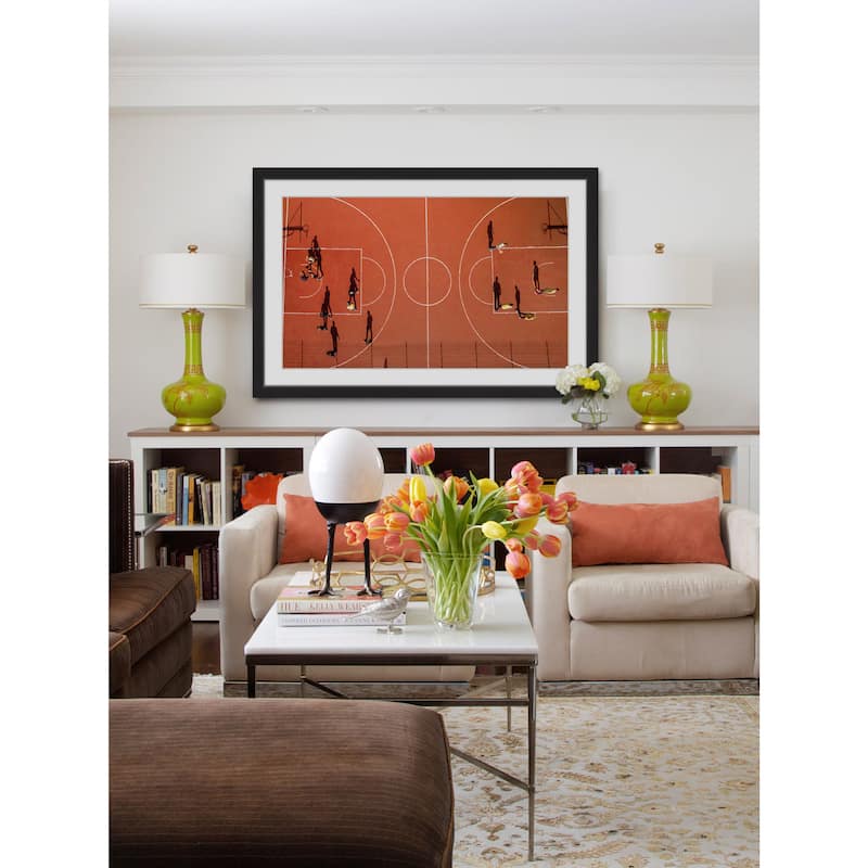 Marmont Hill - 'Basketball Court' by Karolis Janulis Framed Painting Print - Multi-Color