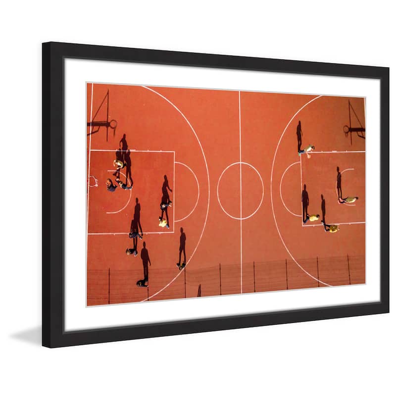 Marmont Hill - 'Basketball Court' by Karolis Janulis Framed Painting Print - Multi-Color