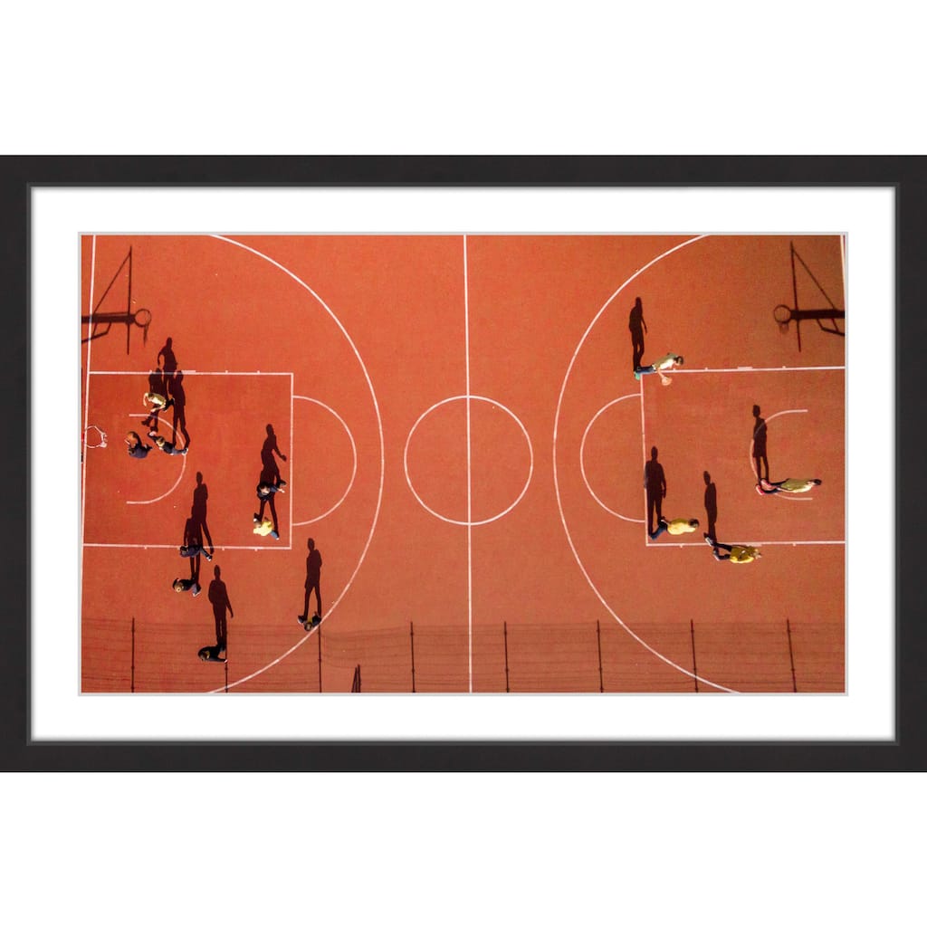 Marmont Hill - 'Basketball Court' by Karolis Janulis Framed Painting Print - Multi-Color