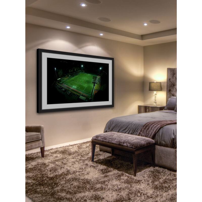 Marmont Hill - 'Soccer Field' by Karolis Janulis Framed Painting Print - Multi-Color