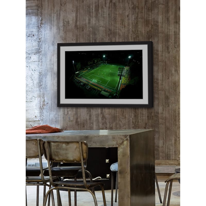 Marmont Hill - 'Soccer Field' by Karolis Janulis Framed Painting Print - Multi-Color