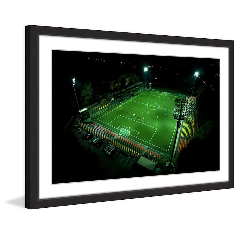 Marmont Hill - 'Soccer Field' by Karolis Janulis Framed Painting Print - Multi-Color